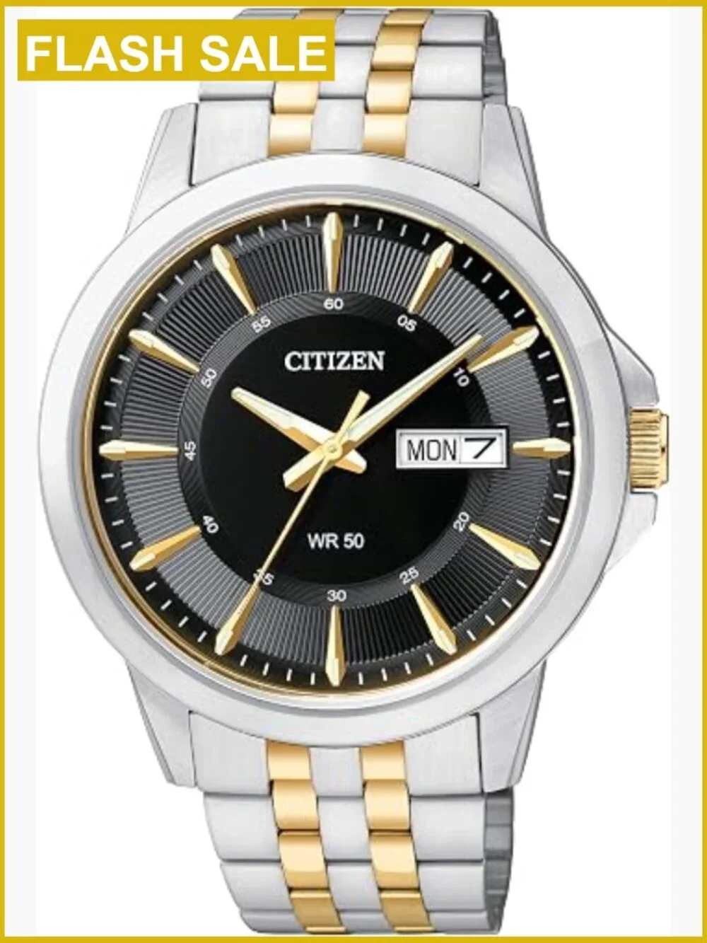 Men's Stainless Steel Analog Watch with Day Date